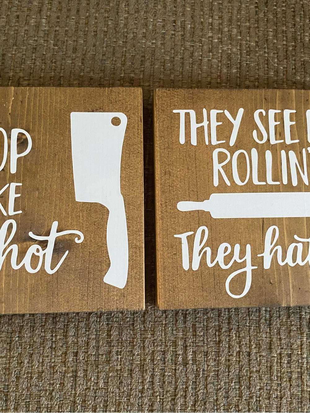 White Lettered Wooden Kitchen Wall Signs